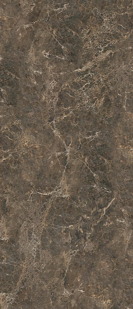 Slab tegel Emperador Gepolijst 120x278 met rijke bruine marmerstructuur en beige adering, geschikt als tegel zonder voeg in luxe interieurs.