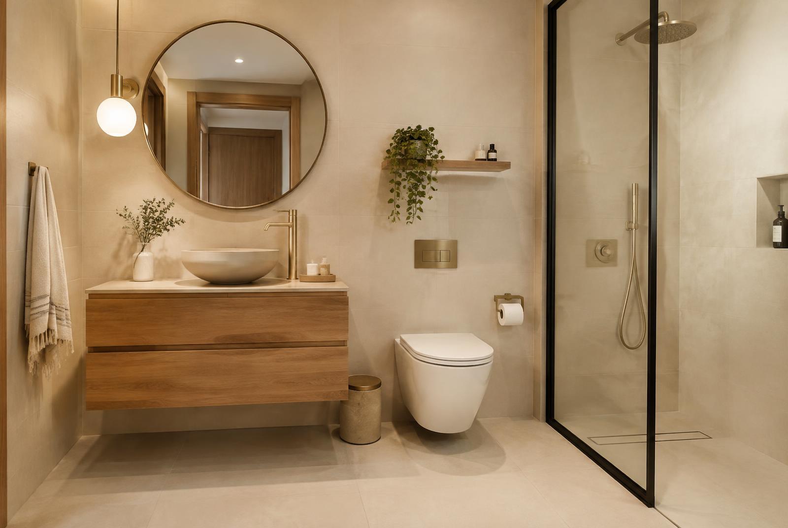 Modern beige badkamer