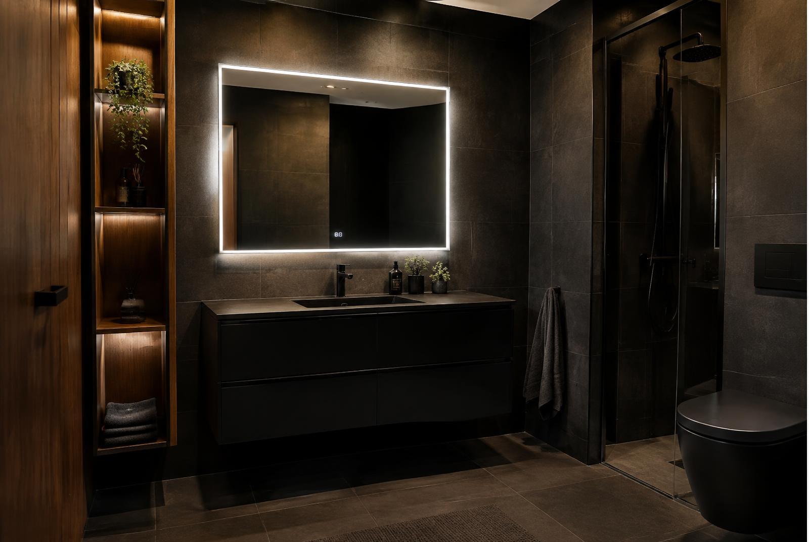 Modern zwart badkamer