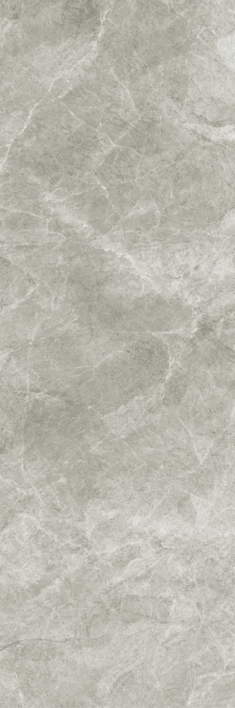 Detailopname van de slab tegels Mountain Grey in Italiaans design, met een natuurlijke marmerlook en gerectificeerde voegloze afwerking.