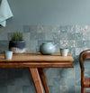 Retro tegels Verde groen/blauw in 10x10 cm Zellige stijl achter eettafel, perfect als keuken of toilet wandtegel met vintage uitstraling.